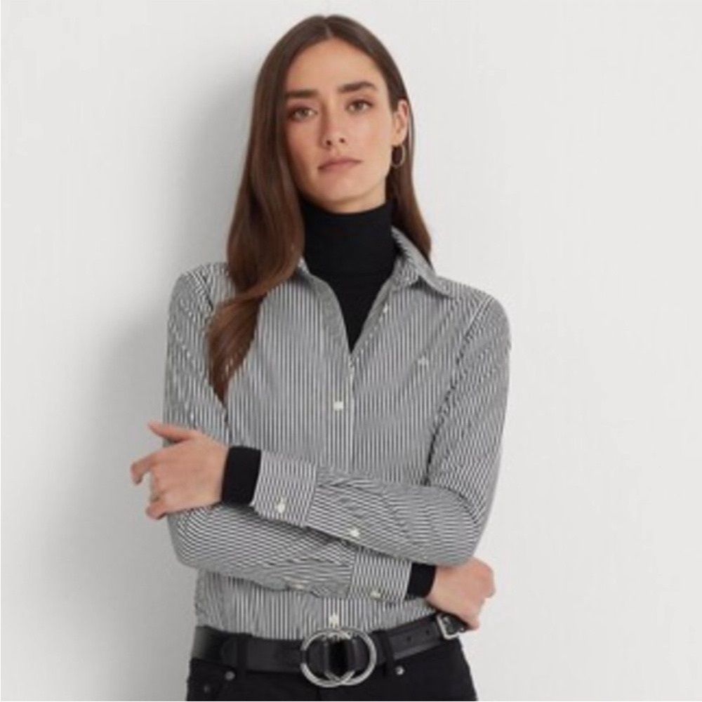 Ralph Lauren sport Black and White Striped Top